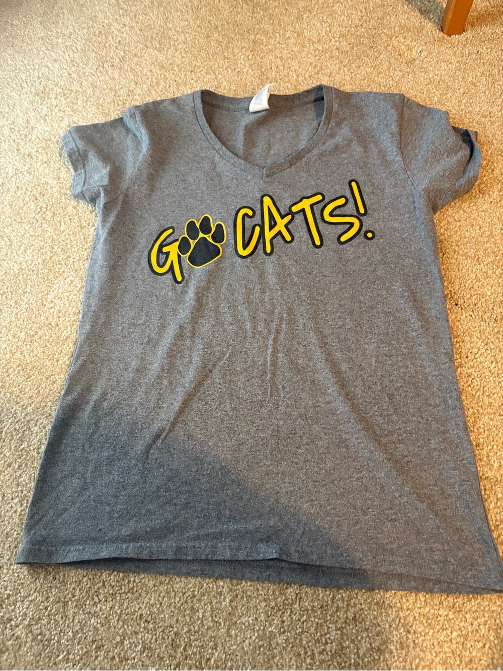 Gildan Gray Cat Fan T-Shirt with Yellow Accent